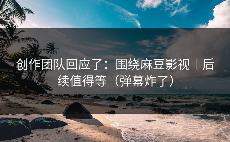 创作团队回应了：围绕麻豆影视｜后续值得等（弹幕炸了）