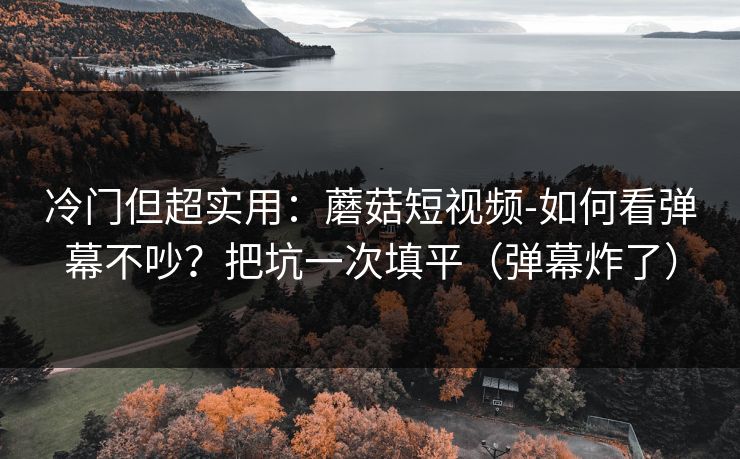 冷门但超实用：蘑菇短视频-如何看弹幕不吵？把坑一次填平（弹幕炸了）