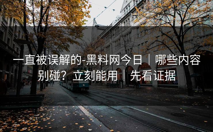 一直被误解的-黑料网今日｜哪些内容别碰？立刻能用｜先看证据