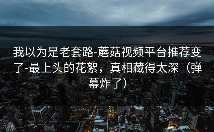 我以为是老套路-蘑菇视频平台推荐变了-最上头的花絮,真相藏得太深(弹幕炸了)